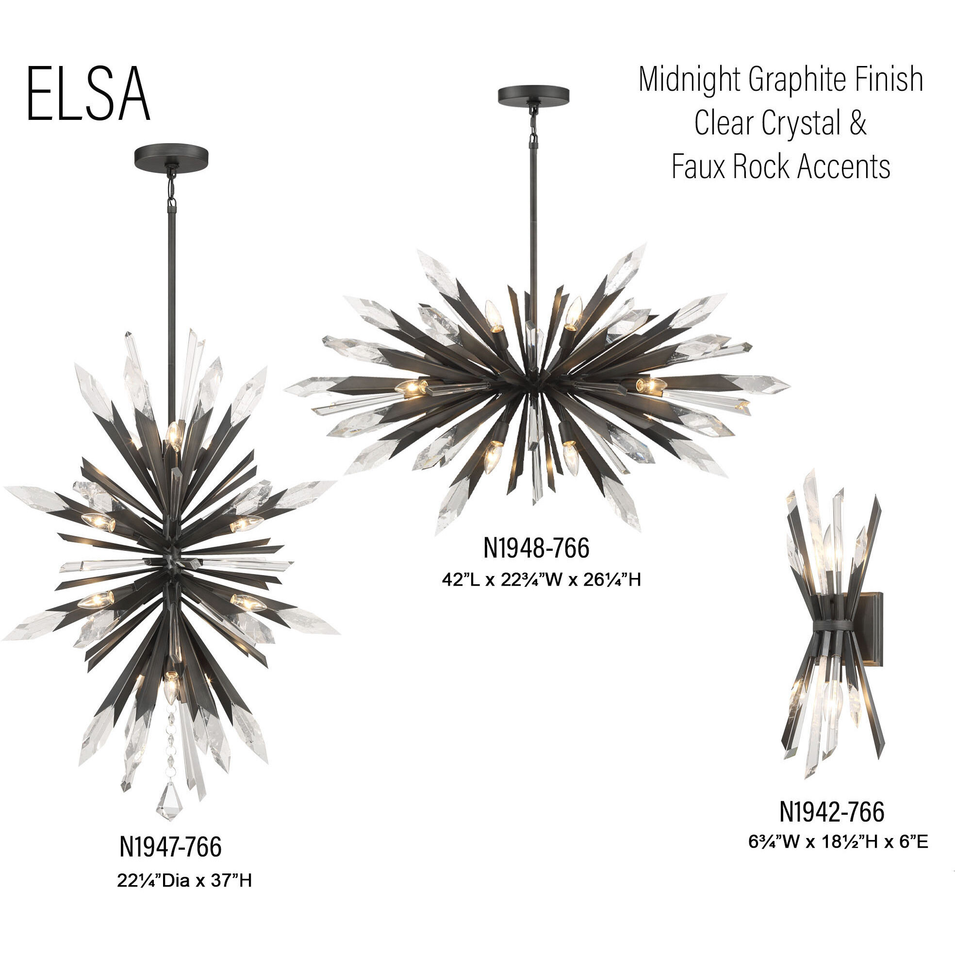 Elsa 2 Light 6.63 inch Midnight Graphite Wall Sconce Wall Light